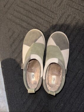 UGG Men's Patchwork Slip-On Loafers in Olive Green and Gray